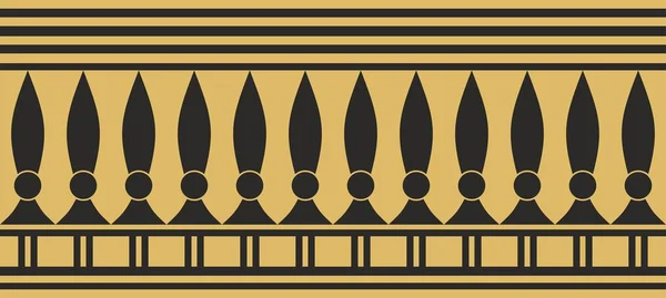 Vector Golden Seamless Egyptian Border Endless Ornament Ancient Africa Pattern — Stock Vector