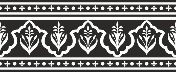 Vektor Nahtlosen Nationalen Monochromen Schwarzen Ornament Des Alten Persien Iranische — Stockvektor