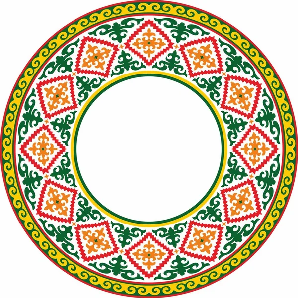 stock vector Vector colored round Kazakh national ornament. Ethnic pattern of the peoples of the Great Steppe, Mongols, Kyrgyz, Kalmyks,