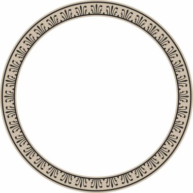 Vektör altın ve siyah yuvarlak Çin süsü. Çerçeve, sınır, çember, doğunun Asyalı halkası.