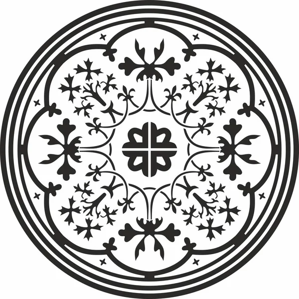 Vektorový Monochromatický Kruhový Ornament Starověkého Řecka Římské Říše Klasický Kruh — Stockový vektor