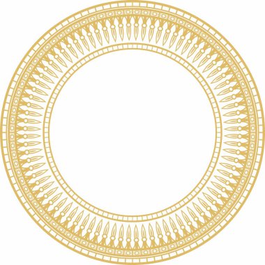 Eski Mısır 'ın taşıyıcı altın yuvarlak süsü. Çember Kenar, piramitlerle çerçeve