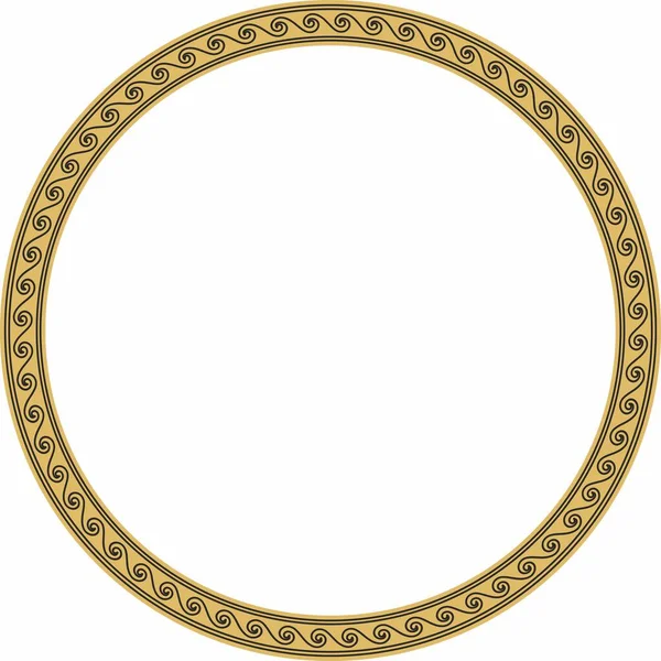 Vector Gold Classic Frame Greek Wave Meander Patterns Greece Ancient — Image vectorielle