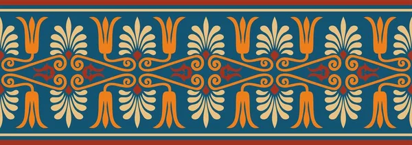 Vector Colored Seamless Ornament Ancient Greece Classic Endless Pattern Frame — Διανυσματικό Αρχείο
