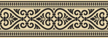 Antik Yunan 'ın altın ve siyah simgesiz süsü. Klasik Sonu Gelmeyen çerçeve Roma İmparatorluğu