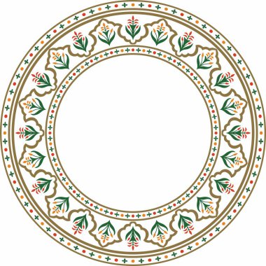 Antik İran 'ın ulusal renkli süsü. İran etnik topluluğu, halka, sınır, çerçeve