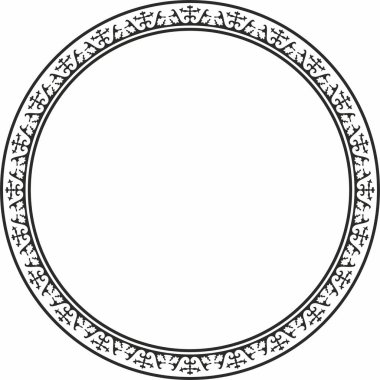 Kazak ulusal süsü etrafında siyah tek renkli taşıyıcı. Büyük Steppe 'deki insanların etnik kalıpları,