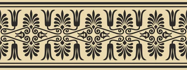 Vector Goldenen Und Schwarzen Nahtlosen Ornament Des Antiken Griechenlands Klassisches — Stockvektor