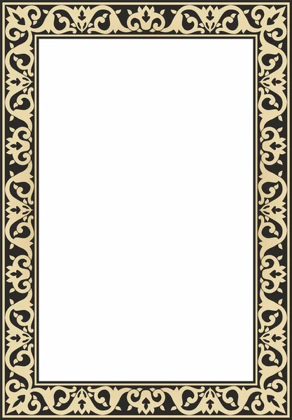 Векторний Золотий Чорний Квадратний Турецький Орнамент Нескінченний Національний Кордон Рамка — стоковий вектор