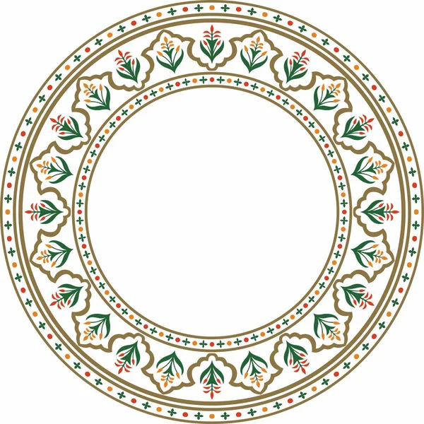 Векторный Круглый Национальный Цветной Орнамент Древней Персии Иранский Этнический Круг — стоковый вектор