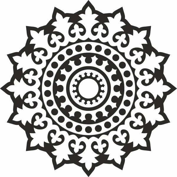 Векторный Черный Монохром Вокруг Древнего Византийского Орнамента Классический Круг Восточной — стоковый вектор