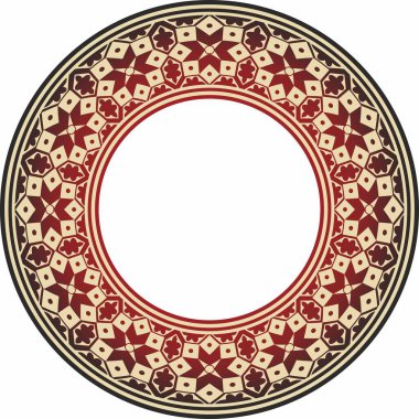 Antik İran 'ın ulusal kırmızı ve siyah süsü. İran etnik topluluğu, halka, sınır, çerçeve