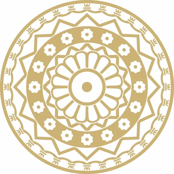 Vektorový Zlatý Kulatý Starobylý Perský Ornament Národní Íránský Kruh Starověké — Stockový vektor