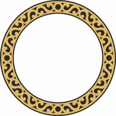 Vektör Yakut altın çerçeve etrafında. Tundra 'nın kuzeyindeki insanların süs çemberi.. 