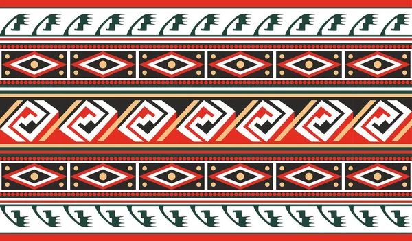 Vector Seamless Colored Border Ornament Native American Tribes Framework — Stockvector