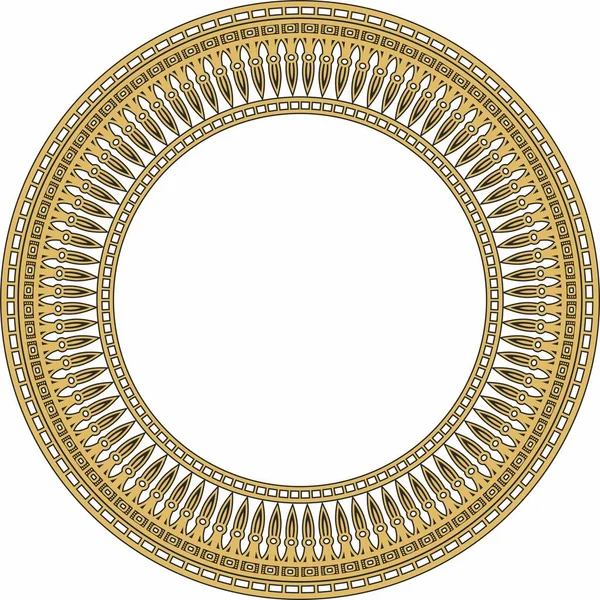 Vektor Goldenes Rundes Ornament Aus Dem Alten Ägypten Circle Border — Stockvektor