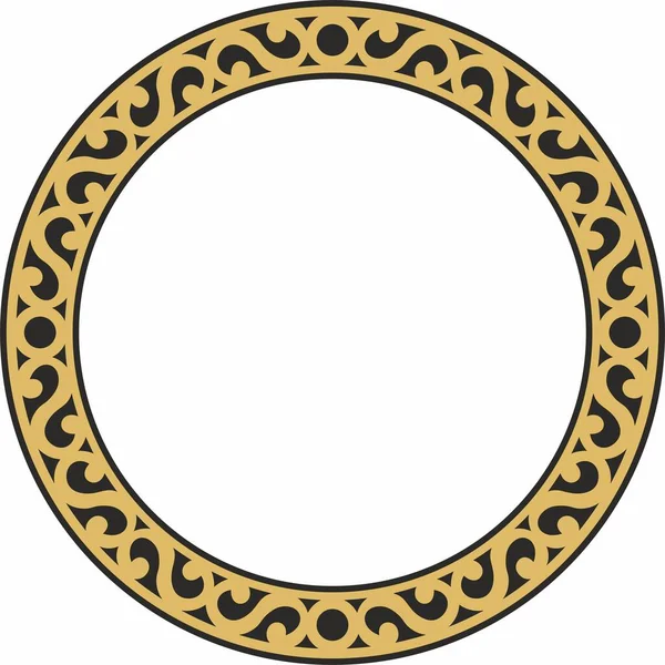 Διάνυσμα Yakut Γύρω Από Χρυσό Πλαίσιο Διακοσμητικός Κύκλος Των Βορείων — Διανυσματικό Αρχείο