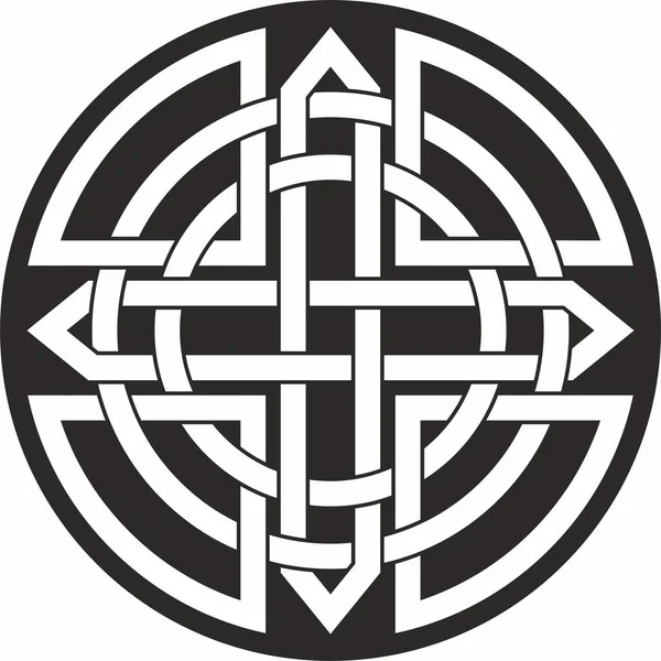 Векторный Чёрный Монохромный Кельтский Узел Украшение Древних Европейских Народов Знак — стоковый вектор