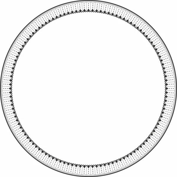 Vektor Schwarzer Monochromer Rahmen Rand Chinesisches Ornament Gemusterter Kreis Ring — Stockvektor