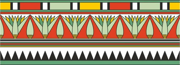 Vector Oude Gekleurde Egyptische Naadloze Ornament Eindeloze Nationale Etnische Grens — Stockvector