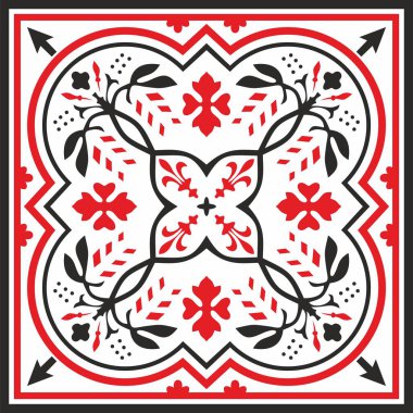 Antik Yunan 'ın kırmızı ve siyah renkli kare süsü. Roma İmparatorluğu 'nun klasik seramik deseni.