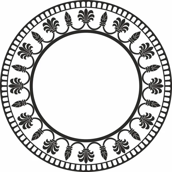 Vecteur Rond Noir Monochrome Ornement National Persan Cercle Cadre Modèle — Image vectorielle
