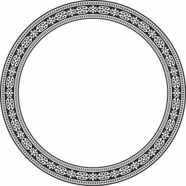 Kazak ulusal süsü etrafında siyah tek renkli taşıyıcı. Büyük Steppe 'deki insanların etnik kalıpları,