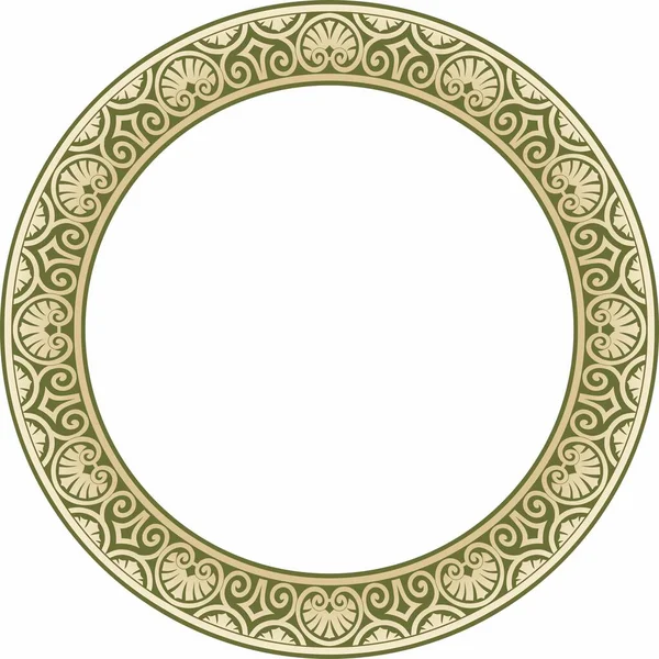 Vecteur Vert Rond Classique Ornement Renaissance Cercle Anneau Bordure Européenne — Image vectorielle