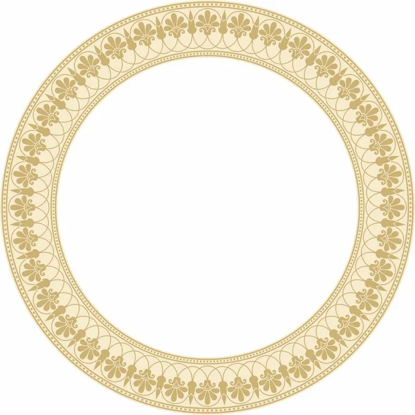 Stock vector Vector gold round classic Greek meander ornament. Pattern, circle of Ancient Greece. Border, frame, ring of the Roman Empire