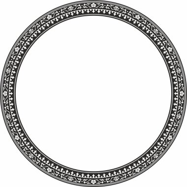 Siyah vektör monokrom çerçeve, sınır, Çin süsü. Doğu Asya, Kore, Malezya, Japonya, Singapur, Tayland halkaları.