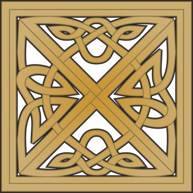 Vektör altın Kelt düğümü. Antik Avrupa insanlarının süsü. İrlanda, İskoçlar, İngilizler, Franklar 'ın işareti ve sembolü..