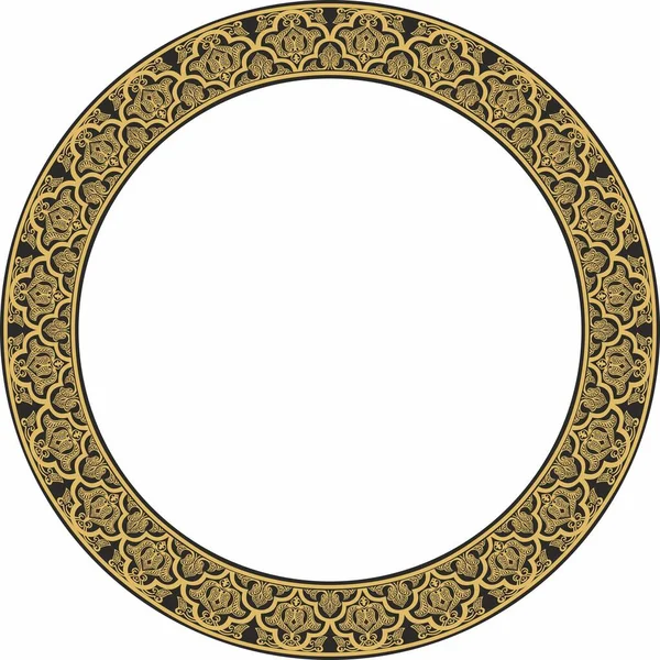Vector Golden Oriental Ornament Arabic Patterned Circle Iran Iraq Turkey — Archivo Imágenes Vectoriales