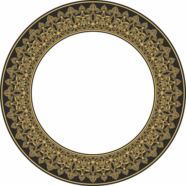 Vector Golden Oriental Ornament Arabic Patterned Circle Iran Iraq Turkey — ストックベクタ