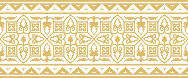 Vector Dorado Sin Costura Frontera Bizantina Marco Endless Greek Pattern — Vector de stock
