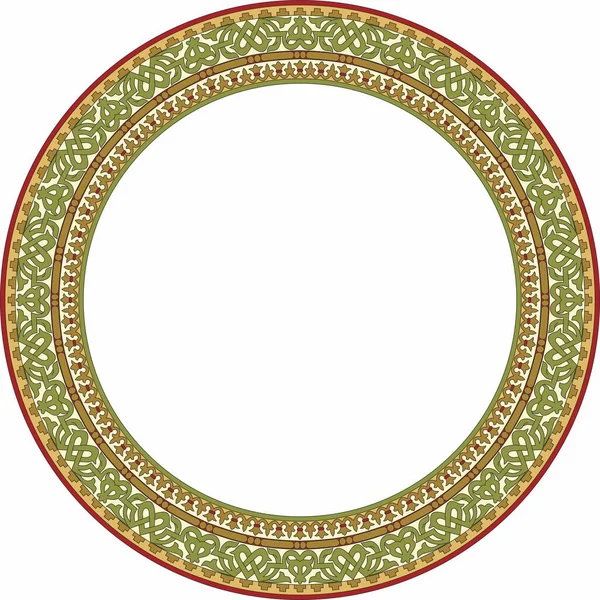 stock vector Vector round colored seamless classical byzantine ornament. Infinite circle, border, frame Ancient Greece, Eastern Roman Empire. Decoration of the Russian Orthodox Church