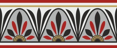 Vektör renksiz klasik Yunan turuncu süsü. Antik Yunan 'ın bir örneği. Roma İmparatorluğu 'nun çerçevesi.