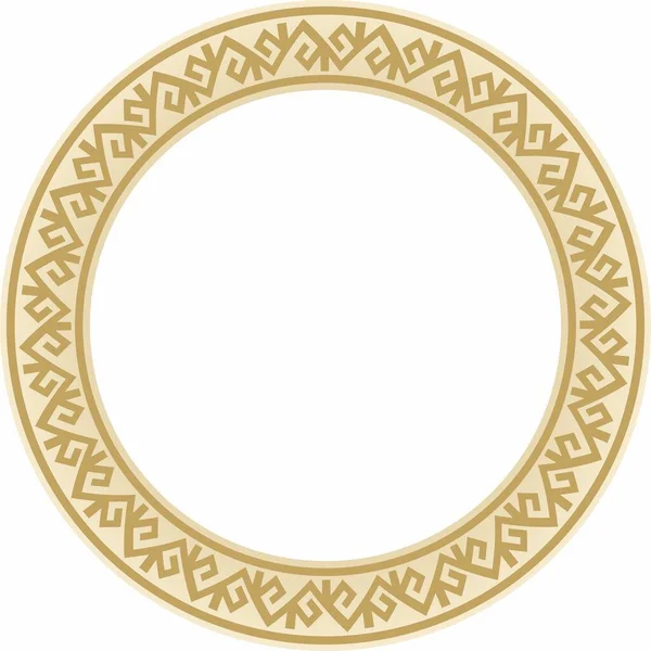 stock vector Vector golden round Kazakh national ornament. Ethnic pattern of the peoples of the Great Steppe, Mongols, Kyrgyz, Kalmyks,