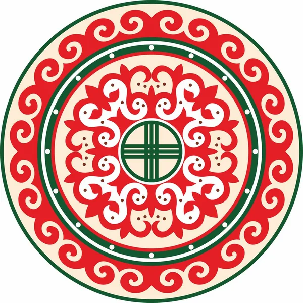 Векторные Цвета Вокруг Казахского Национального Орнамента Этнический Узор Народов Великой — стоковый вектор