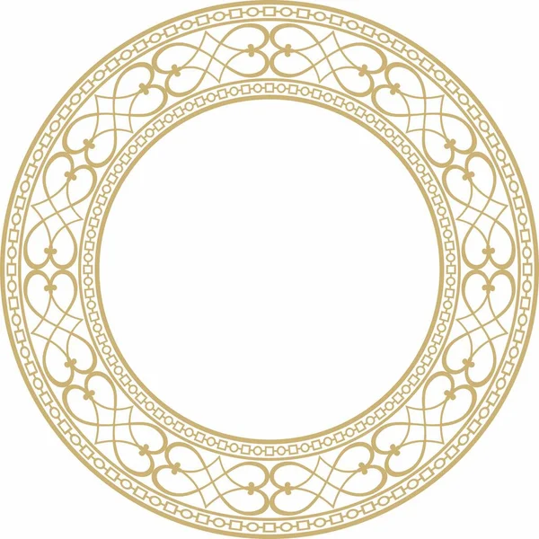 Vektorové Zlato Kulaté Klasické Renesanční Ozdoby Kruh Kruhový Evropský Okraj — Stockový vektor