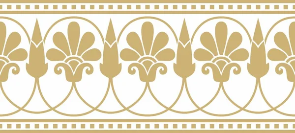 Oro Vettoriale Senza Cuciture Classico Greco Meandro Ornamento Schema Dell — Vettoriale Stock