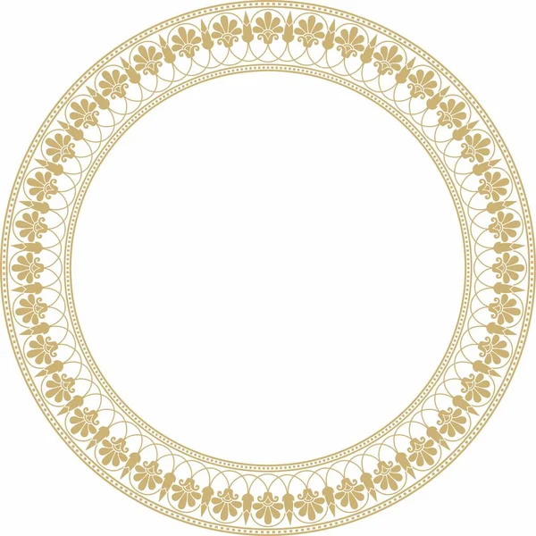 Stock vector Vector gold round classic Greek meander ornament. Pattern, circle of Ancient Greece. Border, frame, ring of the Roman Empire