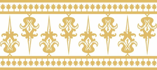 Vector Gold Seamless Byzantine Ornament Endless Border Frame Ancient Greece — Stock Vector