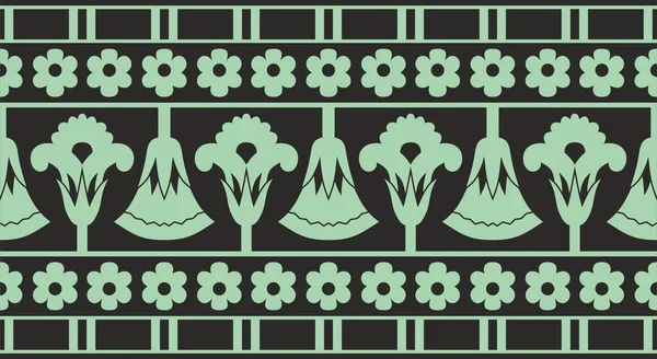 Ornement Sans Couture Vert Vectoriel Egypte Ancienne Bordure Sans Fin — Image vectorielle