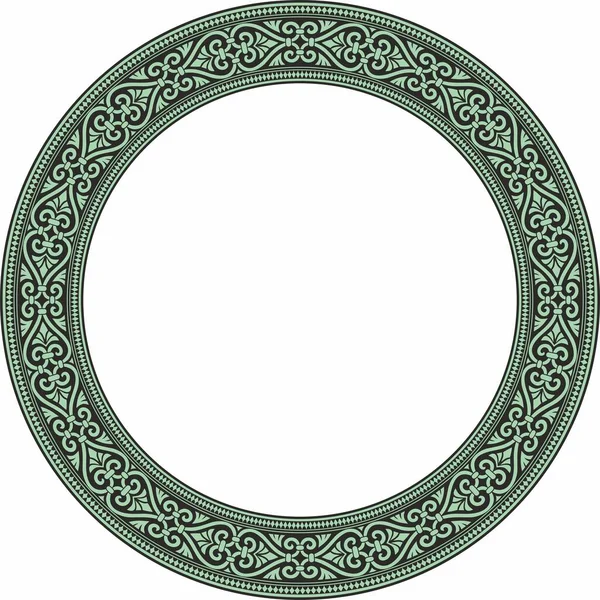 Векторный Зеленый Черным Круглым Кольцом Древней Греции Граница Римской Империи — стоковый вектор