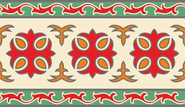 Décoration Nationale Kazakhe Sans Couture Vectorielle Modèle Ethnique Sans Fin — Image vectorielle
