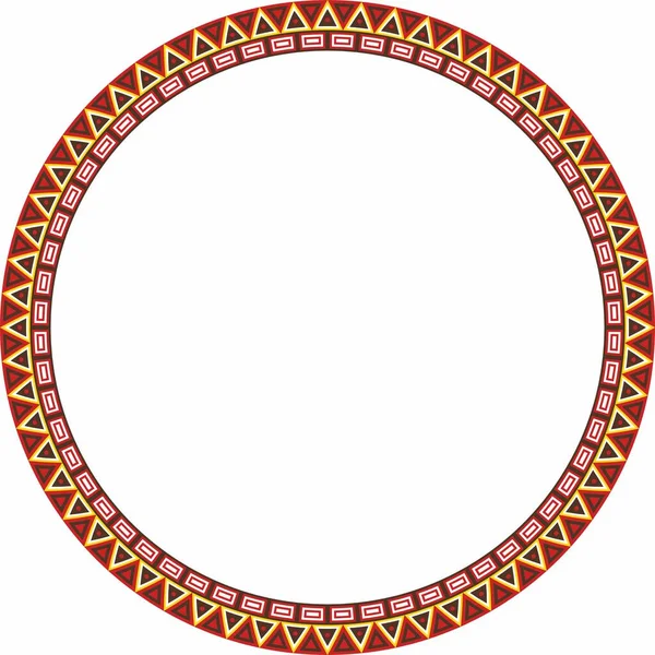 Vector Colored Border Ornament Native American Tribes Framework Circle — Archivo Imágenes Vectoriales