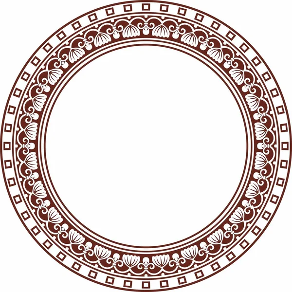 Vector Red Black Ornament Ring Ancient Greece Classic Pattern Frame — Vetor de Stock
