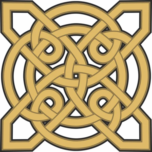 Векторный Золотой Кельтский Узел Украшение Древних Европейских Народов Знак Символ — стоковый вектор