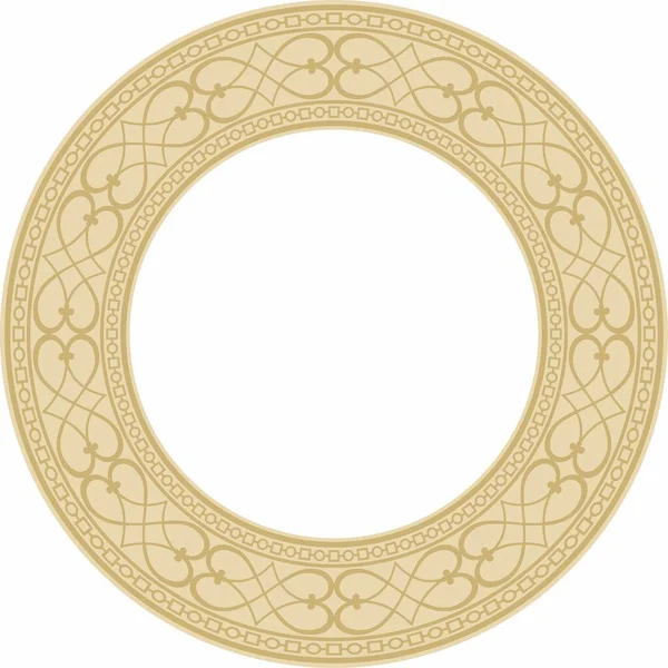 Vektor Gold Rund Klassisches Renaissance Ornament Kreis Ring Europäische Grenze — Stockvektor