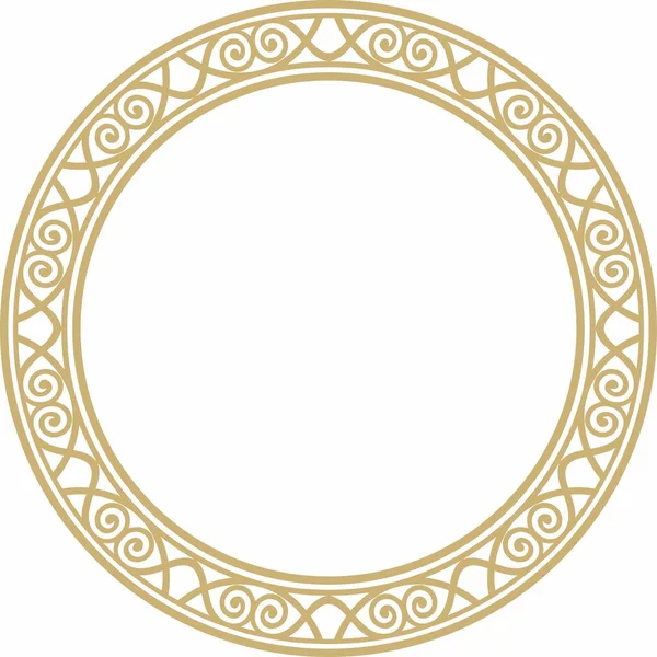 Vector Gold yuvarlak klasik Rönesans süsü. Çember, halka Avrupa sınırı, canlanma biçimi çerçevesi